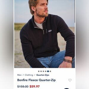 Vineyard Vines Black Quarter-Zip Fleece Pullover